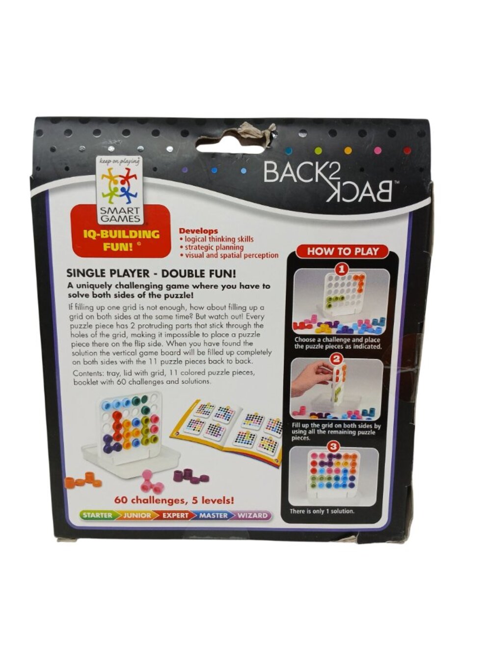 Back-2-Back SmartGames Ages 7+ Award Winning Game 60 Challenges SmartToys #GS-7 - Picture 2 of 9